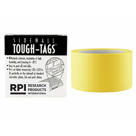 Diversified Biotech Tough-Tags, Sidewall, Laser, 0.25x1.5, Yellow, 3120/pk, 3120PK 247116Y